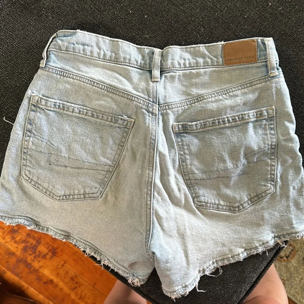 💛 5 for $8 American Eagle Outfitters Blue Jean Shorts Distressed Style - Picture 4 of 7